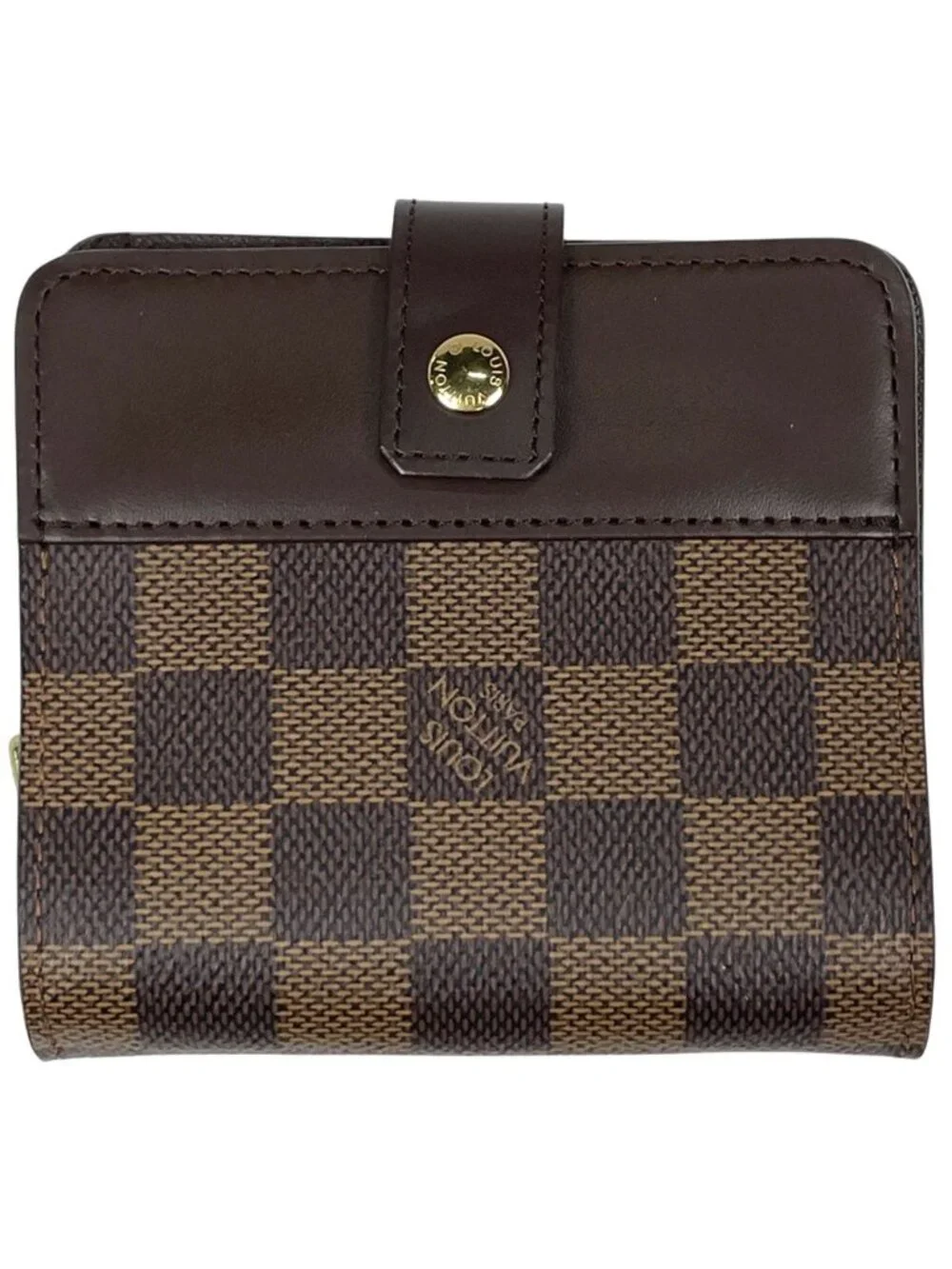 Louis Vuitton Compact Zip Damier Brown Wallet